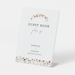 Farbenfrohe Blumenzettel Sockelschild