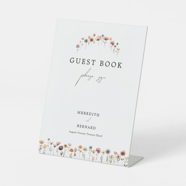 Farbenfrohe Blumenzettel Sockelschild (Vorderseite)