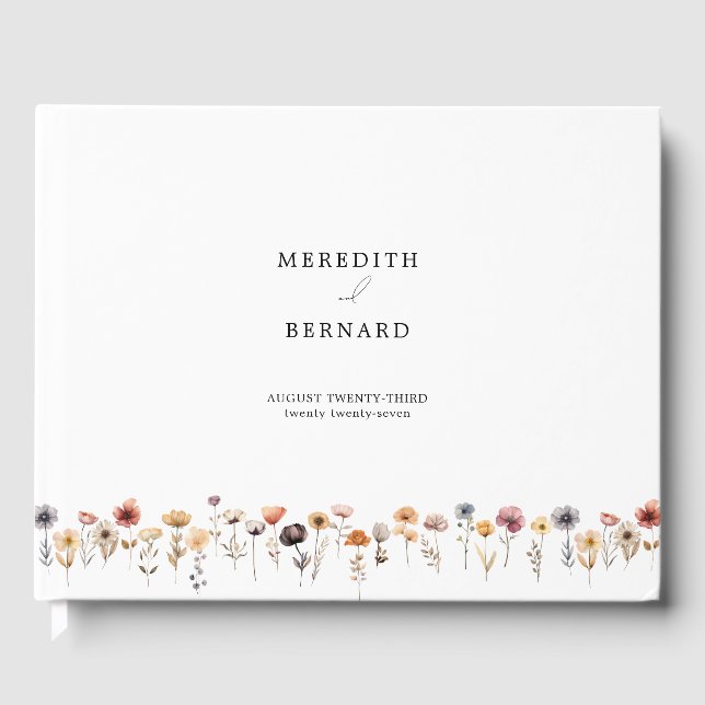 Farbenfrohe Blumenzwiebelzeitung Gästebuch (Vorderseite)