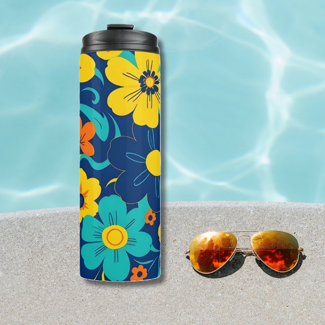 Farbenfrohe, blutdrucksenkende Blume im Dopamin-St Thermosbecher (Colorful Rush Blooms-Dopamine Style-Thermal Tumbler))