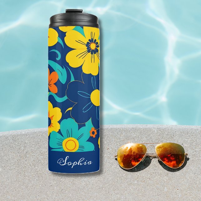 Farbenfrohe, blutdrucksenkende Blume im Dopamin-St Thermosbecher (Colorful Rush Blooms-Dopamine Style-Thermal Tumbler)
