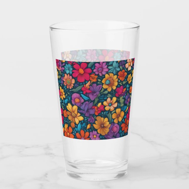Farbenfrohe Blüte Abstrakt #777 Glas (Vorderseite)