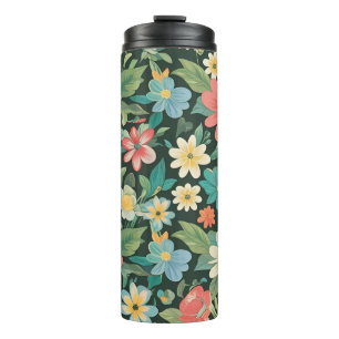 Farbenfrohe Blüte/Frühling Thermosbecher