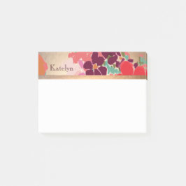 Farbenfrohe Blüte, goldene Elegante Mode Personali Post-it Klebezettel