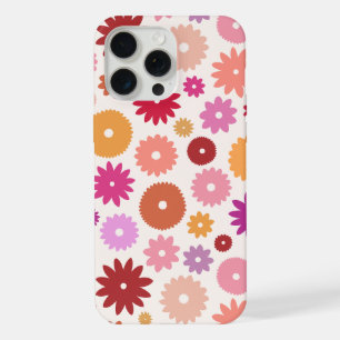 Farbenfrohe Blüten großes Muster iPhone 15 Pro Max Hülle
