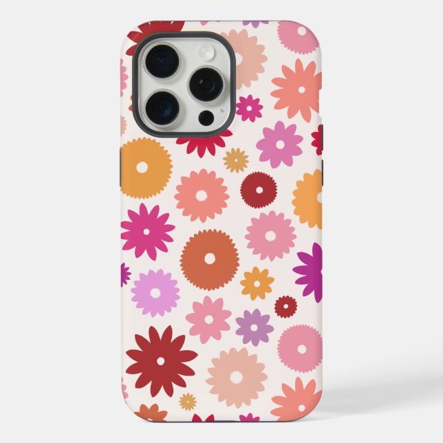 Farbenfrohe Blüten großes Muster iPhone Hülle (Rückseite)