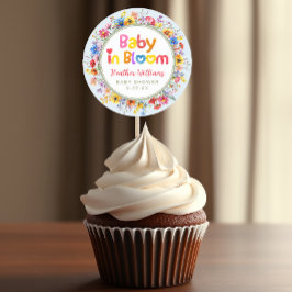 Farbenfrohe Blütenbaby im Bloom Baby Duft Gefallen Runder Aufkleber