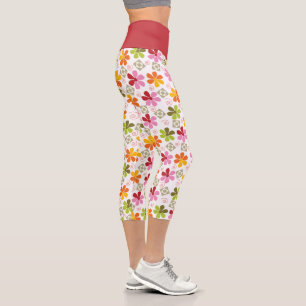 Farbenfrohe Blütenpracht Capri Leggings