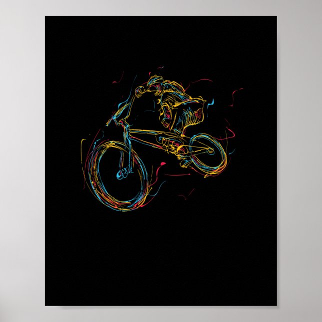 Farbenfrohe BMX Art Bike Motocross Freestyle Bike Poster (Vorne)