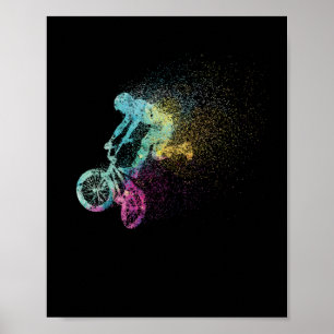 Farbenfrohe BMX Art Bike Motocross Freestyle Bike Poster