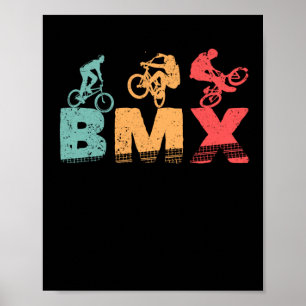Farbenfrohe BMX Biker Funny Bicycle Motocross Cycl Poster
