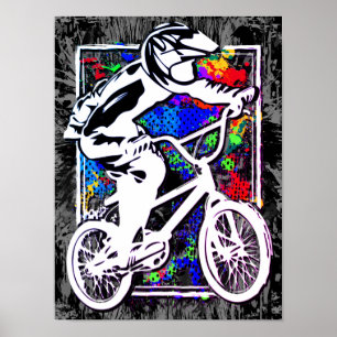 Farbenfrohe Bmx iPad Abdeckung - Bmx Bike - Bmx Fa Poster