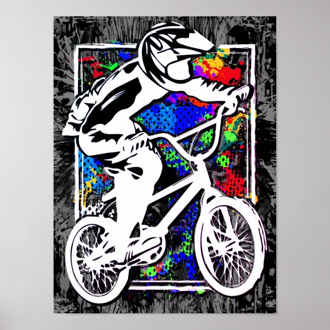 Farbenfrohe Bmx iPad Abdeckung - Bmx Bike - Bmx Fa Poster (Vorne)