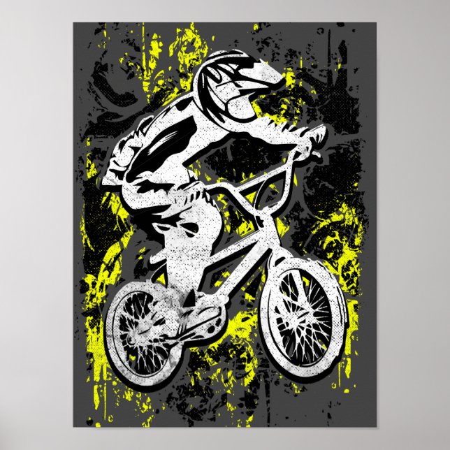 Farbenfrohe Bmx Racing - Bmx Bike - Bmx Poster dru (Vorne)