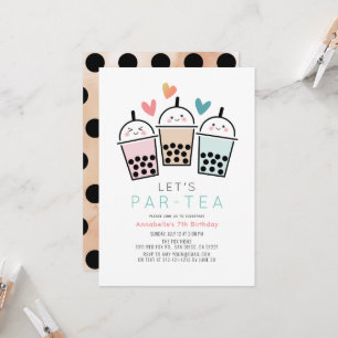 Farbenfrohe Boba-Blasentee-Partybirthday Einladung