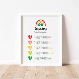 Farbenfrohe Bodentechnik Poster