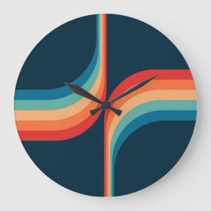 Farbenfrohe Bögen im Retro-Stil Große Wanduhr
