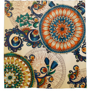Farbenfrohe Bohemische Boho MOD Hippy-Chic-Muster Duschvorhang
