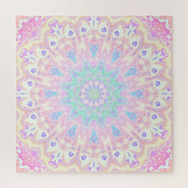 Farbenfrohe Bohemische Trippy Bright Pastel Mandal Puzzle