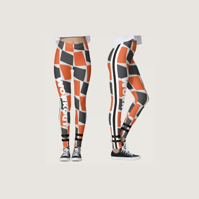 Farbenfrohe boho abstrakt l Orange Black l Workout Leggings (Von Creator hochgeladen)