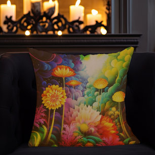Farbenfrohe Boho-Blume Kissen