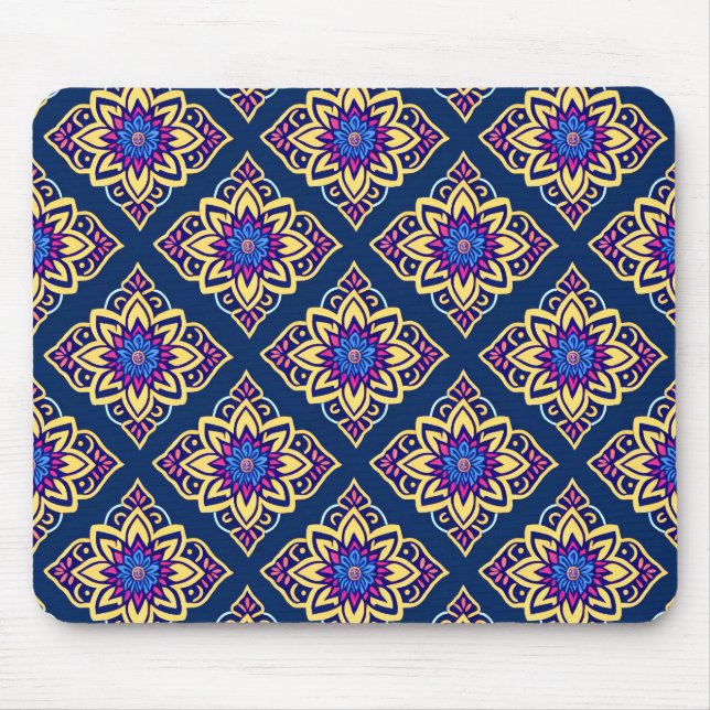 Farbenfrohe Boho Chic Geometric Muster Mousepad (Vorne)