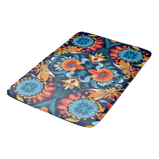 Farbenfrohe Boho Floral Elegante: Vibrant Mandala Badematte