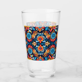 Farbenfrohe Boho Floral Elegante: Vibrant Mandala Glas