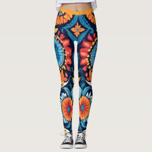 Farbenfrohe Boho Floral Elegante: Vibrant Mandala Leggings