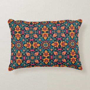 Farbenfrohe Boho floral Muster Elegant Symmetry Dekokissen