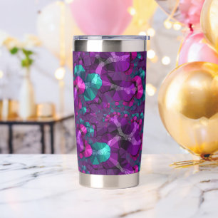 Farbenfrohe Boho-Hippie-Juwel-Ton-Low-Poly-Fraktal Thermobecher