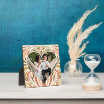 Farbenfrohe Boho Print Herz-Foto mit Jahr