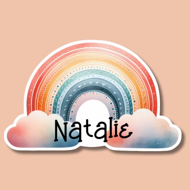 Farbenfrohe Boho Rainbow Monogram Aufkleber (Von Creator hochgeladen)