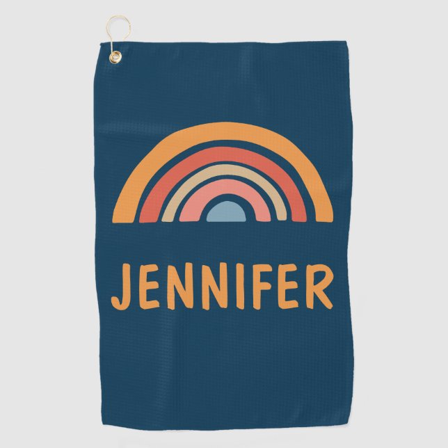 Farbenfrohe Boho-Regenbogengestaltung Golfhandtuch (Vorderseite)