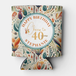 Farbenfrohe Boho Style Erwachsene Geburtstagsparty Dosenkühler