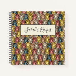 Farbenfrohe Boho Woodland Owl Muster Notizbuch