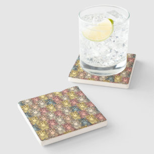 Farbenfrohe Boho Woodland Owl Muster Steinuntersetzer