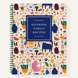 Farbenfrohe Boho Wüstenkatzen Musterfernzellenreze Notizbuch