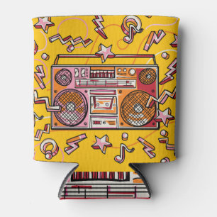 Farbenfrohe Boombox: Funky Gezeichnet Illustration Dosenkühler
