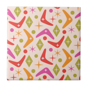 Farbenfrohe Boomerangs im Mid-Century-Stil mit Dia Fliese