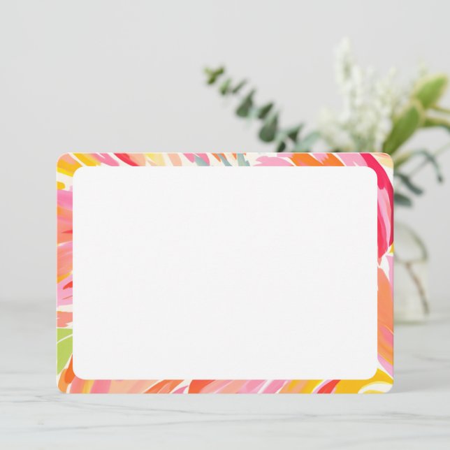 Farbenfrohe Border Stationery | Moderne Note Card Einladung (Stehend Vorderseite)