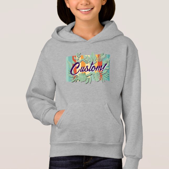 Farbenfrohe botanisch lebendige Textgestaltung Hoodie (Vorderseite)