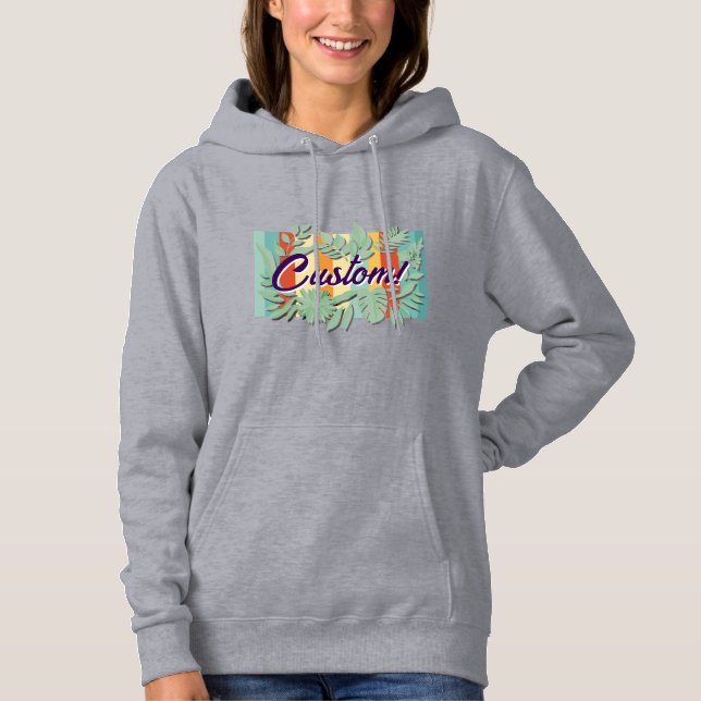 Farbenfrohe botanisch lebendige Textgestaltung Hoodie (Vorderseite)