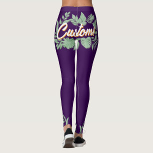 Farbenfrohe botanisch lebendige Textgestaltung Leggings