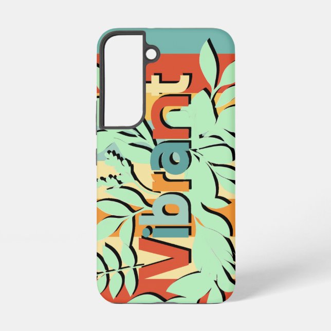 Farbenfrohe botanisch lebendige Textgestaltung Samsung Galaxy Hülle (Rückseite)