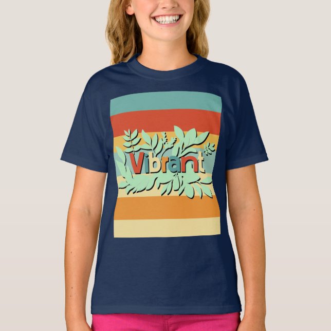 Farbenfrohe botanisch lebendige Textgestaltung T-Shirt (Vorderseite)