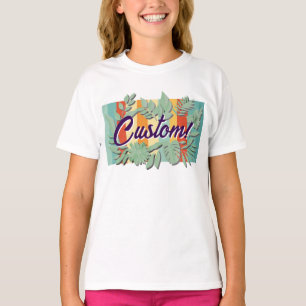 Farbenfrohe botanisch lebendige Textgestaltung T-Shirt