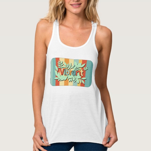 Farbenfrohe botanisch lebendige Textgestaltung Tank Top (Vorderseite)