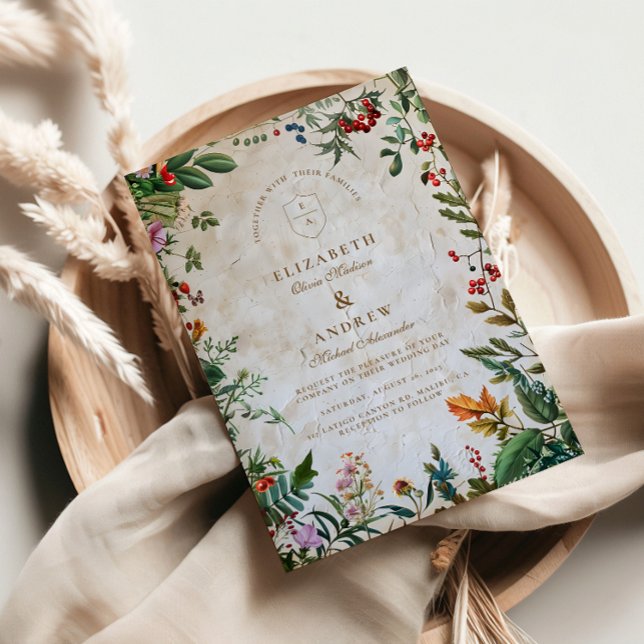 Farbenfrohe Botanische Berry Wedding Einladung (Von Creator hochgeladen)