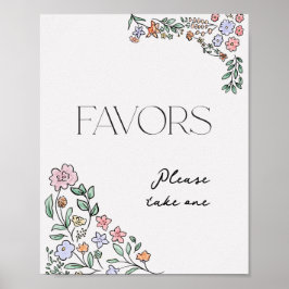 Farbenfrohe botanische Brautparty-Favoriten-Zeiche Poster